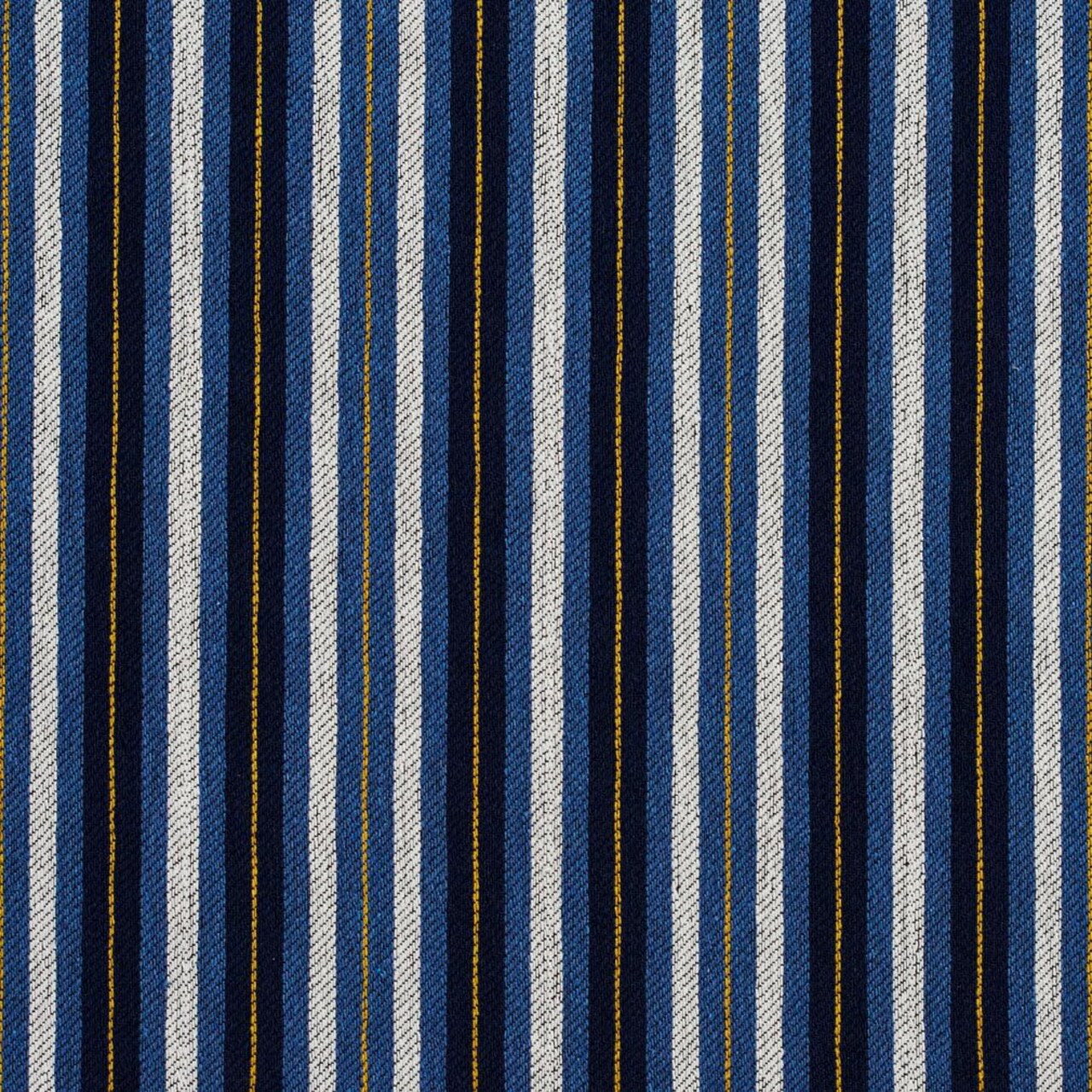 Blue Made in America Stripe Woven Pattern Upholstery Fabric by The Yard - SKU: Mitchell Cobalt